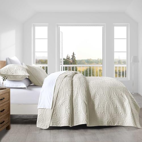 Boryard 3-Piece Queen Quilt Set with 2 Pillow Shams Beige