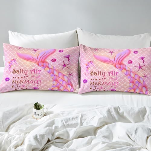 Pink Mermaid Sheet Set King Size Comfortable