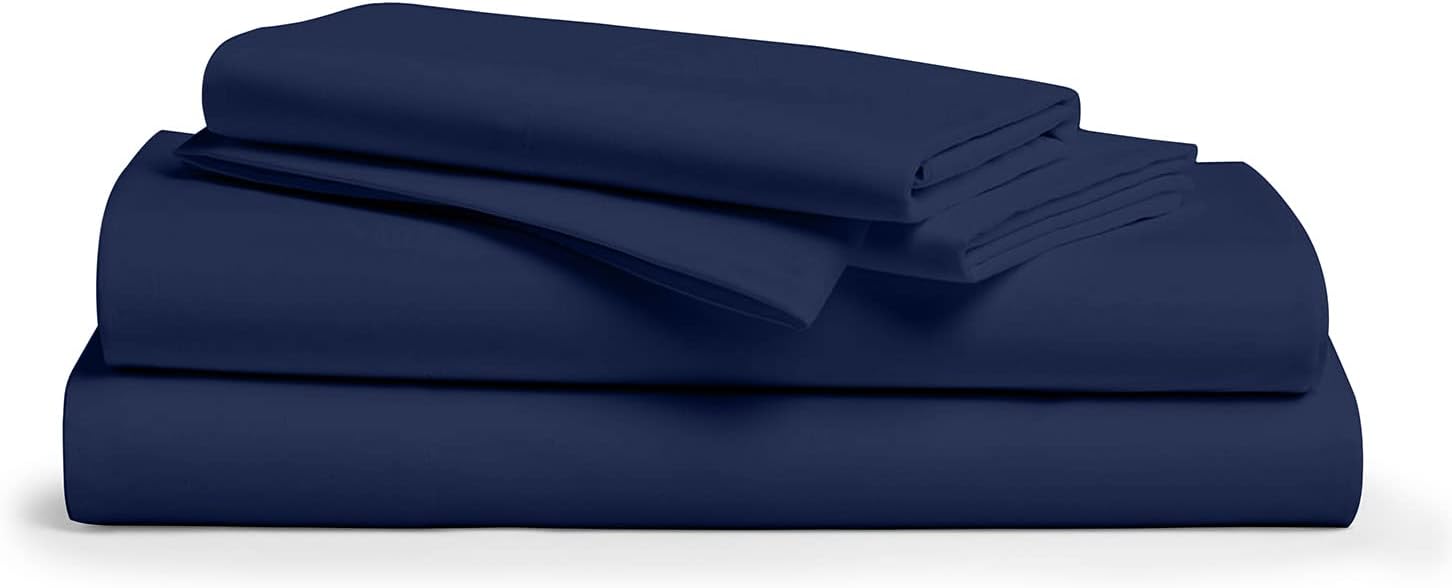 Luxury Egyptian Cotton Cal King Sheet Set - 600TC Navy Blue
