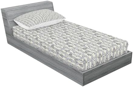 Ambesonne Rainy Weather Striped Sheet Pillow Sham Set TwinXL Pale Grey and Eggshell