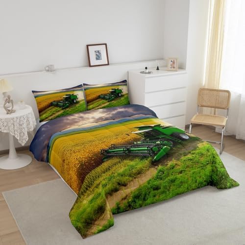 Jejeloiu Tractor Comforter Set for Kids