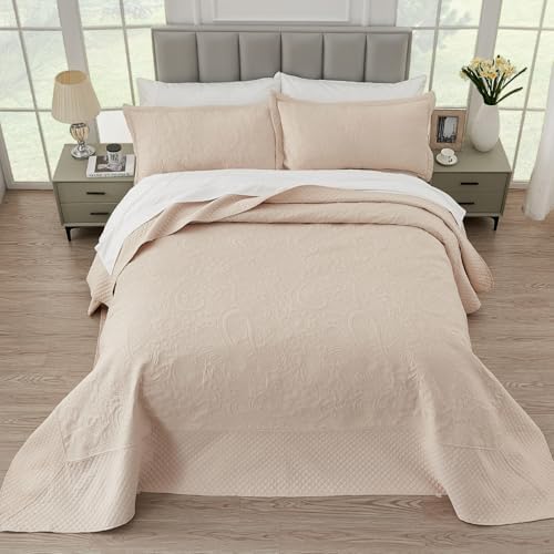 Alaskan King Bedspread Set 132x120 Inches Paisley Quilt