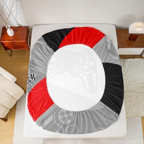 Feelyou Kids Gamer Bed Sheet Set Red Black King