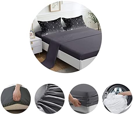 ROWADALO Galaxy Starry 6Pcs Comforter Set Queen Size