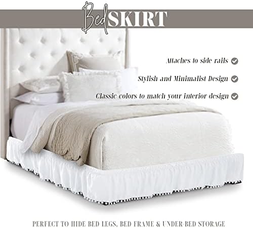 Elegant Comfort Pom-Pom Bed Skirt 16inch Drop Queen King