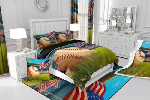 Erosebridal Baseball Bedding Set for Kids
