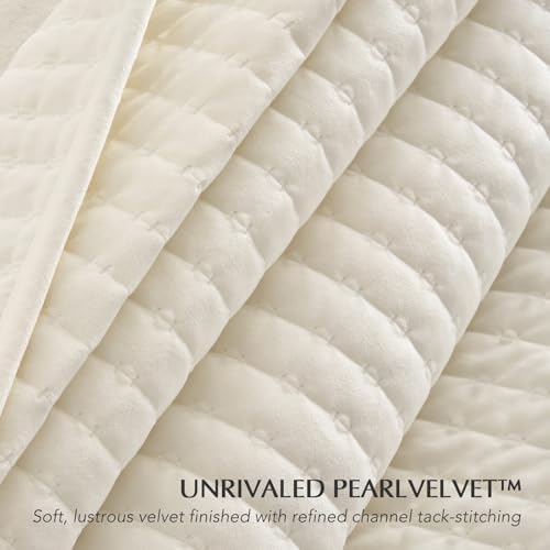 EVERGRACE Pearl Velvet Quilt Set King Size 3 Pieces