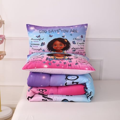 Black Girl Comforter Set Queen Size for Kids