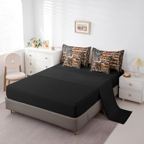 Feelyou Deer Hunting Comforter Set King Size 7 Piece
