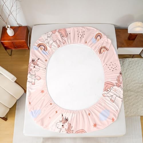 Feelyou Pink Unicorn Sheet Set King Size 4Pcs