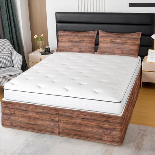 Feelyou Wood Bed Skirt King Size 15 Inch Drop