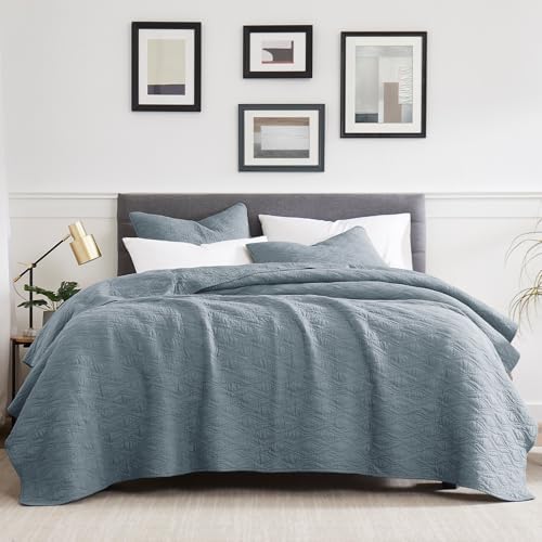 Palassio Blue Cotton Quilt Twin Set with Pillow Sham