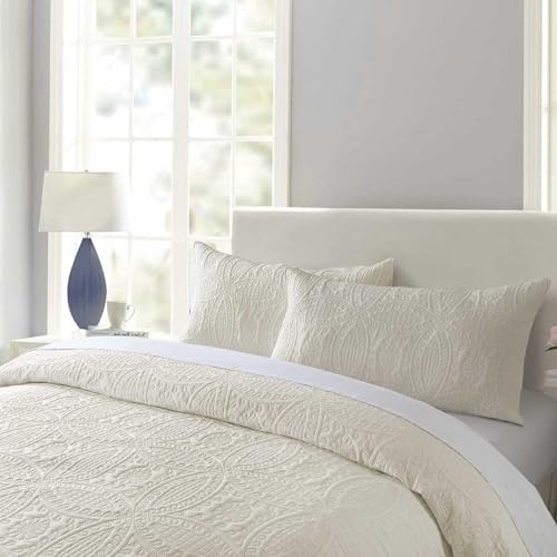 Boryard 3-Piece Queen Quilt Set with 2 Pillow Shams Beige