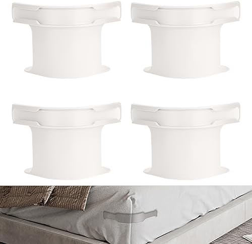 REBLEU Bed Sheet Holders 4Pack - Heavy Duty White Sheet Clips