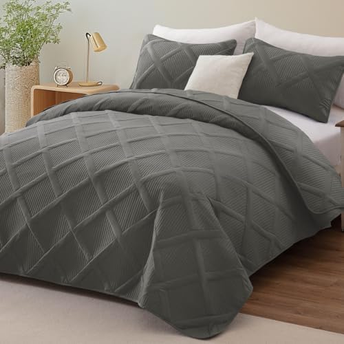 Exclusivo Mezcla Cal King Quilt Set Modern Striped 3 Piece