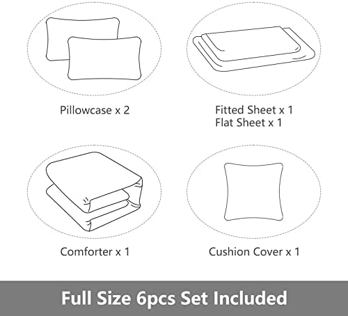 ROWADALO 6 Piece Gamer Bed in A Bag Set Queen Size
