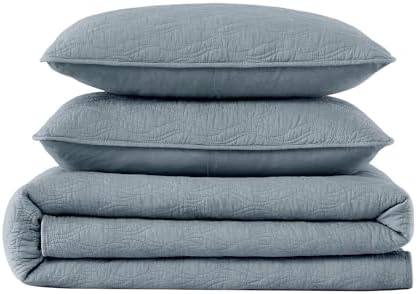 Palassio Blue Cotton Quilt Twin Set with Pillow Sham