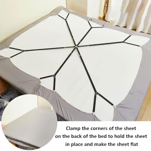 Oniapro Sheet Fasteners 6 Way Cross Clips for Round and Square Mattresses