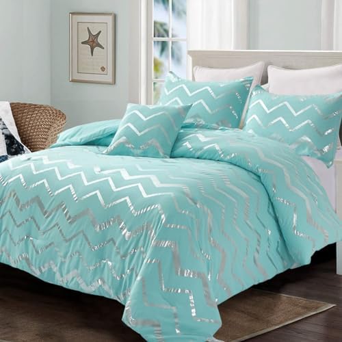 Menghomeus Aqua Comforter Set Queen Size