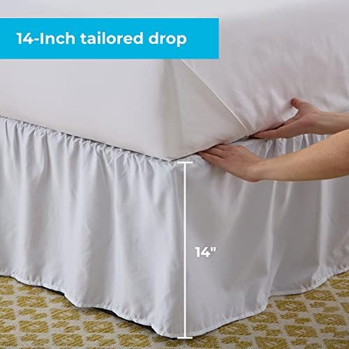 Linenspa 14 Inch Microfiber Ruffle Bed Skirt - Wrinkle Resistant