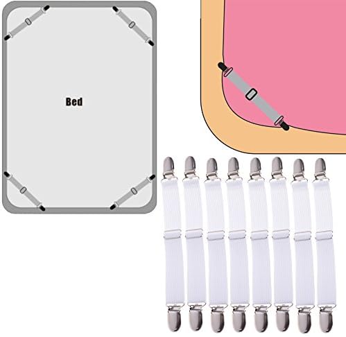Cosmos Adjustable Sheet Fasteners Suspenders Pack of 8