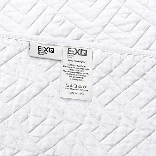 EXQ Home Quilt Set King Size White 3 Piece