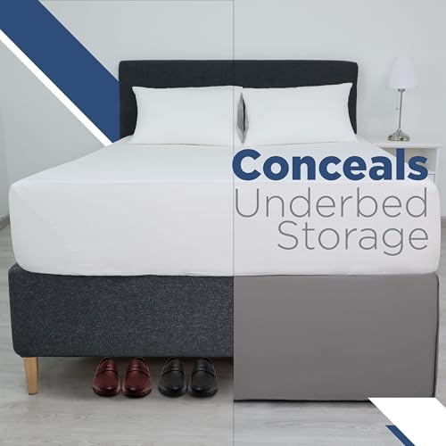 Martex Twin 21 Bed Skirt - Gray Microfiber Pleated Skirt 1