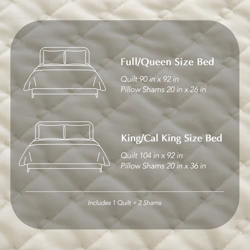 EVERGRACE Pearl Velvet Quilt Set King Size 3 Pieces