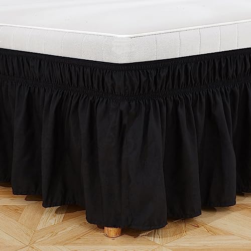 Hiseng Bed Skirt 15 Inch Drop Adjustable Elastic