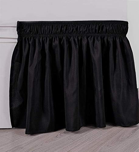 Elegant Decor Full Bed Skirt 11 Inch Drop Black