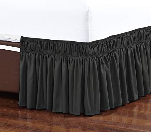Elegant Comfort Ruffled Bed Skirt - 16 Inch Drop Black