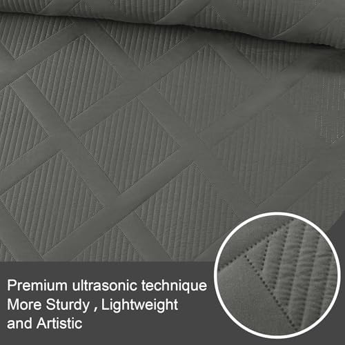 Exclusivo Mezcla Cal King Quilt Set Modern Striped 3 Piece