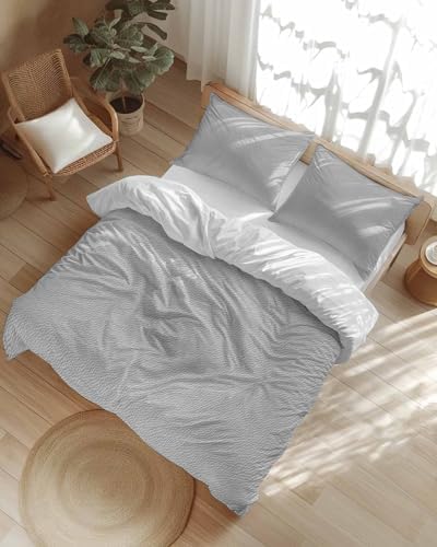 ZOE GARDEN Grey Duvet Cover Set 3 Piece