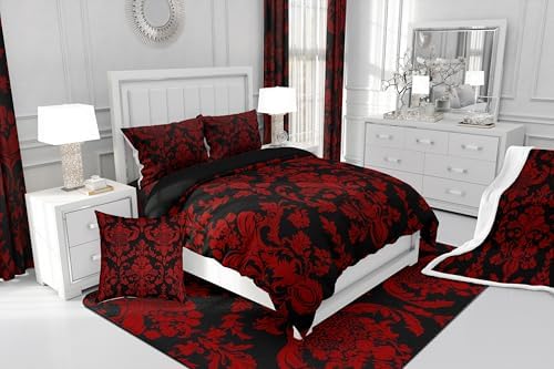 Feelyou King Size Damask Floral Comforter Set