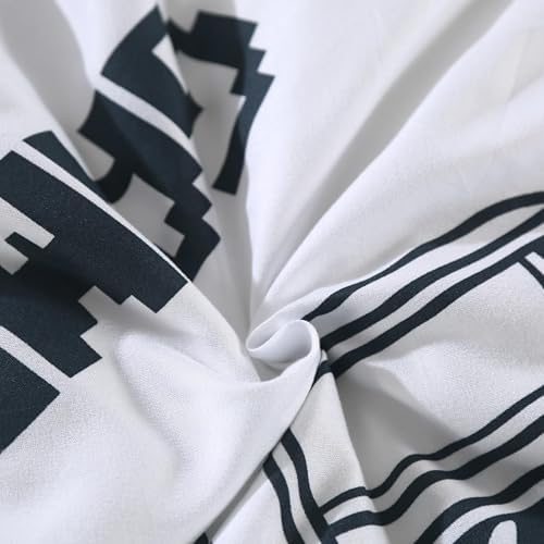 SDIII 3PCS White Gaming Comforter Set Queen