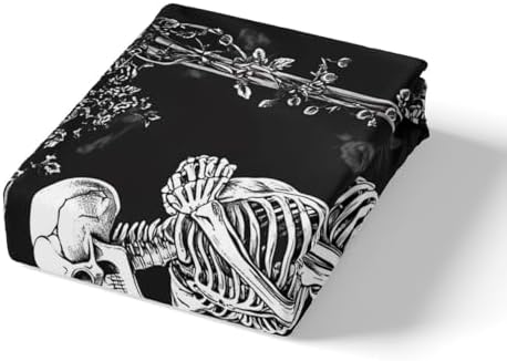 Skeleton Couple Kids Fitted Sheet Set Twin Size 1