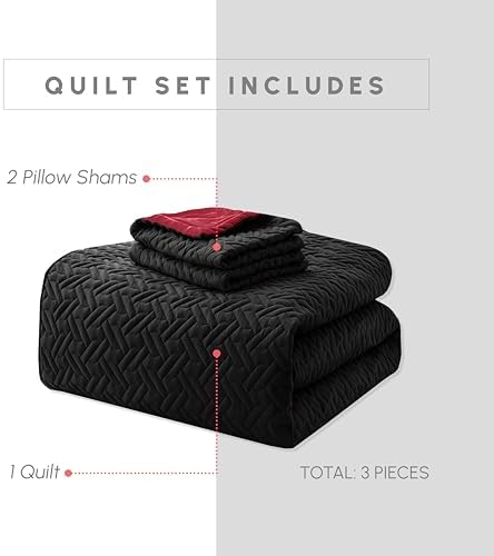 Elegant Comfort Reversible Quilt Set Twin XL 3-Piece