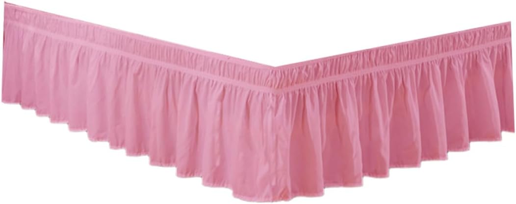 Garneck Full Size Pink Bed Skirt with Ruffle