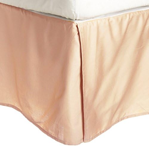 Superior 200-Thread Count Solid Cotton-Blend Bed Skirt with Linen Overlay