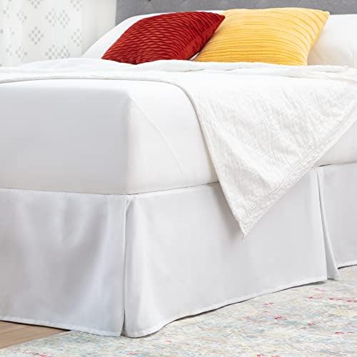 Linenspa 14 Inch Wrinkle Resistant Bed Skirt Twin White
