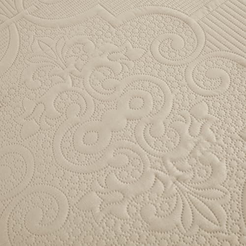 CHIXIN California King Quilt Set - Damask Paisley Coverlet with Ultrasonic Quilting