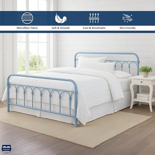 Cottingon White King Size Luxury Pleated Bed Skirt 15 Inch Drop