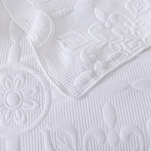 B2EVER Damask Quilt Set Queen Size 90x90 with 2 Pillow Shams