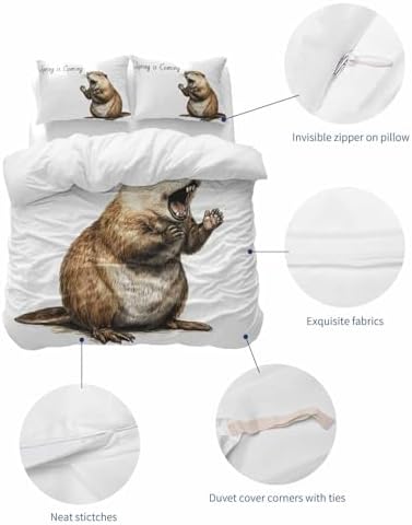 Happy Groundhog Day Duvet Cover Queen Set 3 Piece