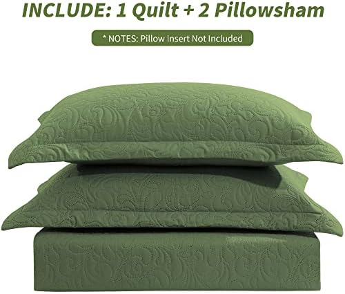 HOMBYS Alaska King 132x120 Bedspread Coverlet Set Olive Green
