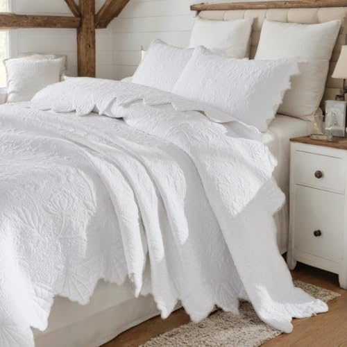 Brandream Luxury Matelasse Quilt Set 3-Piece King Size