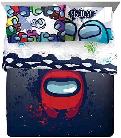 Jay Franco Among Us Space Splatter 5 Piece Queen Bed Set 1