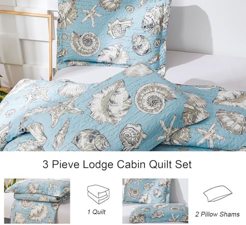 Ycosy Ocean Themed Quilt Set King Size
