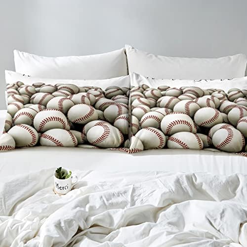 Personalized 3D Baseballs Duvet Set Twin Size
