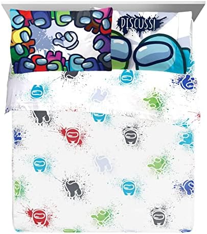 Jay Franco Among Us Space Splatter 5 Piece Queen Bed Set 1